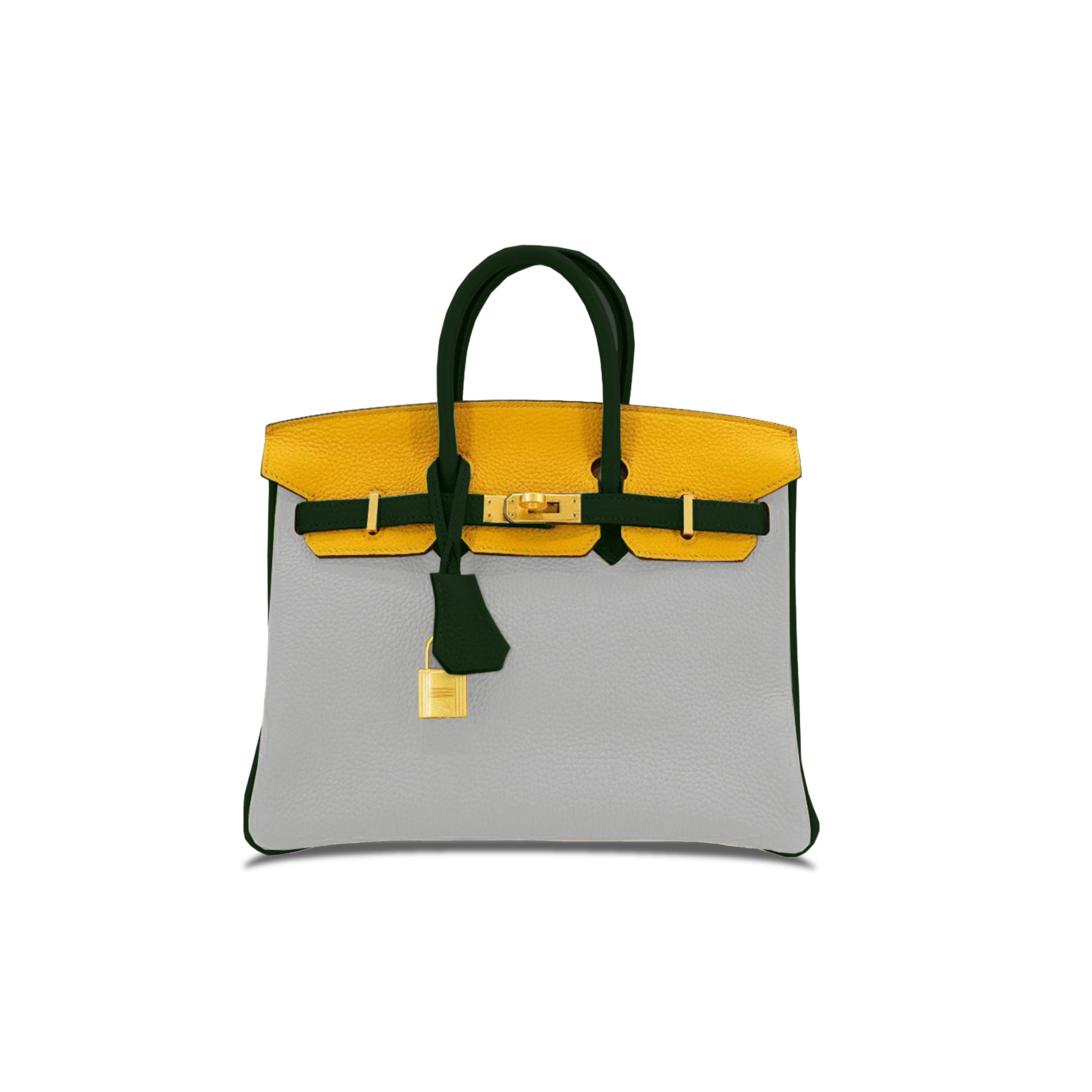 HERMES MASTER BIRKIN 40 TOGO LEATHER HANDBAG PEARL GRAYOLIVE GREEN GOLD BUCKLE 27194131 (40*36*26cm)